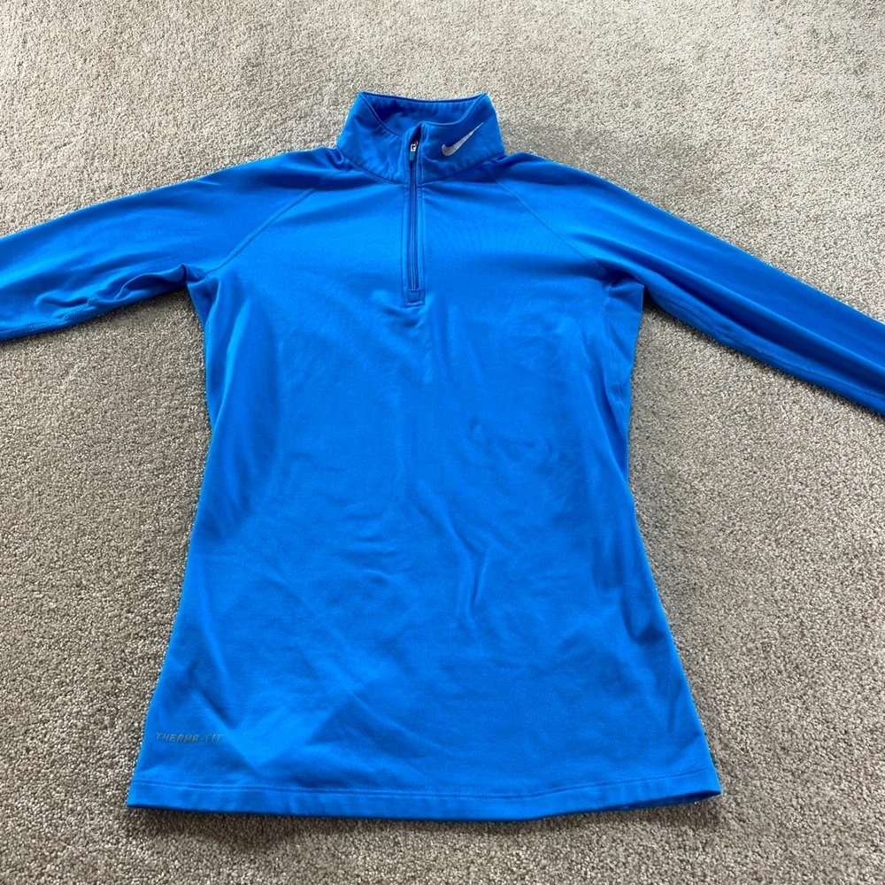 Nike Therma-FIT Training Top Womens Medium Blue Quarter Zip Pullover‎